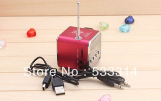 Κόκκινο TD-V26 Mini MP3/Fm radio Speaker with built-in MP3 player and FM radio, support MP3 play from USB/microSD Card - Green - Φορητό ηχείο με δυνατότητα αναπαραγωγής Mp3 μέσω USB ή micro SD κάρτας