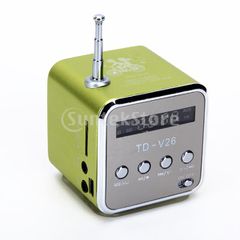 Πράσινο TD-V26 Mini MP3/Fm radio Speaker with built-in MP3 player and FM radio, support MP3 play from USB/microSD Card - Green - Φορητό ηχείο με δυνατότητα αναπαραγωγής Mp3 μέσω USB ή micro SD κάρτας