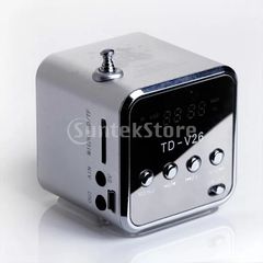 Ασημί TD-V26 Mini MP3/Fm radio Speaker with built-in MP3 player and FM radio, support MP3 play from USB/microSD Card - Green - Φορητό ηχείο με δυνατότητα αναπαραγωγής Mp3 μέσω USB ή micro SD κάρτας κα