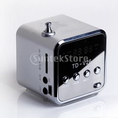 Ασημί TD-V26 Mini MP3/Fm radio Speaker with built-in MP3 player and FM radio, support MP3 play from USB/microSD Card - Green - Φορητό ηχείο με δυνατότητα αναπαραγωγής Mp3 μέσω USB ή micro SD κάρτας κα