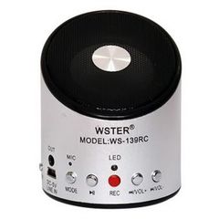Ασημί - WS-139RC Mini MP3/Fm radio Speaker with built-in MP3 player and FM radio, support MP3 play from USB/microSD Card - Black - Φορητό ηχείο με δυνατότητα αναπαραγωγής Mp3 μέσω USB ή SD κάρτας και