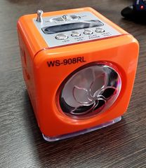 Πορτοκαλί - Mini MP3/Fm radio OEM-WS-908RL Speaker with built-in MP3 player and FM radio, support MP3 play from USB/SD Card - Φορητό ηχείο με δυνατότητα αναπαραγωγής Mp3 μέσω USB ή SD κάρτας και ενσωμ