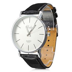 Unisex Quartz Analog Wrist Watch with Leather Band Black OEM UQAWWLBB