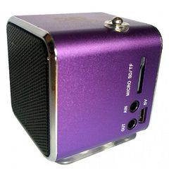 Μωβ TD-V26 Mini MP3/Fm radio Speaker with built-in MP3 player and FM radio, support MP3 play from USB/microSD Card - Φορητό ηχείο με δυνατότητα αναπαραγωγής Mp3 μέσω USB ή micro SD κάρτας και ενσωματω