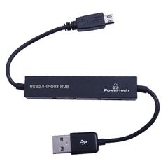 PowerTech USB 2 Hub 4 Θυρών με Καλώδιο OTG PT-113