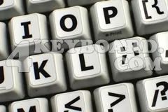 Άσπρα Αυτοκόλλητα με Μαύρους Αγγλικούς Χαρακτήρες (Κεφαλαία) για Mac (OEM)