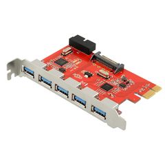 PCI Express Card to 5x Port USB 3.0 w/ 19 20 pin 5.0Gbps (OEM)