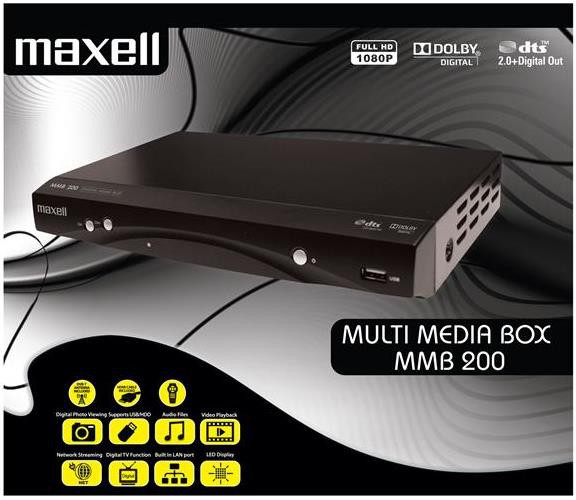 Maxell Multimedia Box MMB 200 1080p Video Decoding and Decoding Dolby Digital & DTS Dual DVB-T HD Receiver