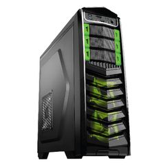Gaming Full Tower Case Χωρίς Τροφοδοτικό με Πράσινο LED Ανεμιστήρα 120mm Μαύρο/Πράσινο Gamer U1 GREEN (OEM)