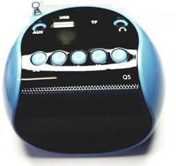 Μπλε Q5 Mini MP3/Fm radio Speaker with built-in MP3 player and FM radio, support MP3 play from USB/microSD Card - Green - Φορητό ηχείο με δυνατότητα αναπαραγωγής Mp3 μέσω USB ή micro SD κάρτας και ενσ