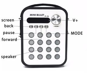 mini Bulet Bluetooth Ψηφιακό Ηχείο Multimedia με Τηλεχειριστήριο και Οθόνη LED Μαύρο/Λευκό P-13