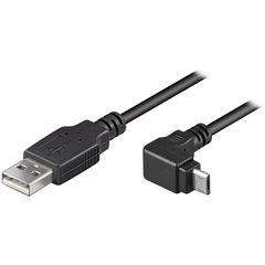 Καλώδιο Φόρτισης Δεδομένων USB 2 A αρσ. σε micro USB Β αρσ με γωνία 90 μοιρών(καθετως) 180cm Goobay 95343