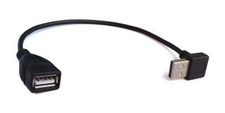 Powertech Καλώδιο USB 2.0 A αρσενικό με Γωνία 90o σε USB 2.0 A θηλυκό 20cm Μαύρο CAB-U069