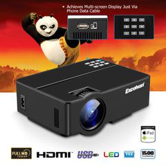 Exvelvan Προβολέας 3000 Lumen LED Home Theater HDMI SD USB VGA