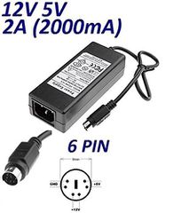AC adapter STM 35G for external hard disks and LCD monitors 6 pins 12V 5V 2A (BULK) (OEM)