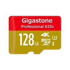 MicroSDXC UHS-I Gigastone 128gb U3 4K up to 95MB/s Memory + Adapter