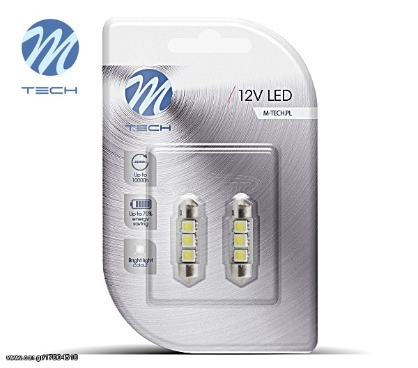 M-Tech LED 12V Canbus Λευκό 36mm