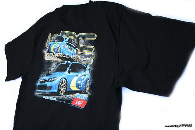 T-Shirt noir Homme voiture Subaru Impreza wrc sti