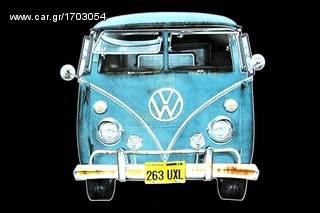 VW Bus blue Vintage T-Shirt WT647