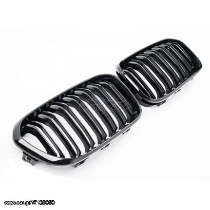 Κεντρική Μάσκα BMW F20 F21 2015+ διπλή Μαύρο Γυαλιστερό