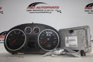 Εγκέφαλος σετ AUDI A2 (2000-2005) 036906034CA με όργανα - κοντέρ 8Z0920901 και κλειδαριά με κλειδί