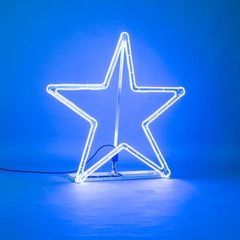 Επαγγελματικό σχέδιο αστέρι 2D NEON με φωτοσωλήνα διπλής όψης μπλε 95x94cm IP44