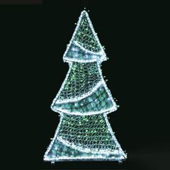 Δέντρο 3D με λευκή led φωτοσωλήνα πράσινο και λευκό led 150x80x20cm IP65