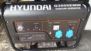 ΓΕΝΝΗΤΡΙΑ ΒΕΝΖΙΝΗΣ 3,5KVA 220V ΜΙΖΑ HYUNDAI G3500 EMW ΤΡΟΧΗΛΑΤΟ - GENERAL  TRADE  TSELLOS