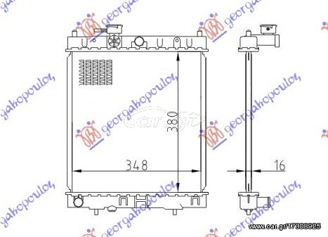 NISSAN MICRA (K11) 92-98 ΨΥΓΕΙΟ ΝΕΡΟΥ 1,0-1,3-1,4CC 16V ΜΕ ΚΑΙ ΧΩΡΙΣ A/C (38x36,8) 