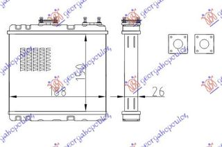 NISSAN MICRA (K11) 92-02 ΨΥΓΕΙΟ ΚΑΛΟΡΙΦΕΡ ΜΕ ΚΑΙ ΧΩΡΙΣ Α/C (150x188) (ΧΩΡΙΣ ΤΙΣ ΣΩΛΗΝΕΣ ΚΑΙ ΤΟ ΡΟΥΜΠΙΝΕΤΟ)