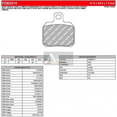 ΛΥΡΗΣ FERODO ΤΑΚΑΚΙΑ ΟΠΙΣΘΙΑ ΓΙΑ DUCATI PANIGALE V4 1100 2018-, FDB2074ST