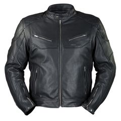 Nordcode Cafe Race Leather Jacket Black-thumb-1