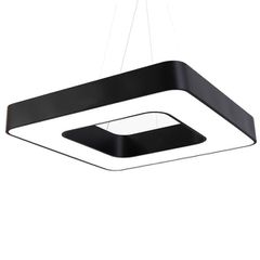 Led γραμμικό φωτιστικό κρεμαστό σε μαύρο χρώμα 4100Lm τετράγωνο θερμό φως 48W 3000K