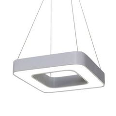 Led γραμμικό φωτιστικό κρεμαστό σε ασημί χρώμα 4100Lm τετράγωνο θερμό φως 48W 3000K