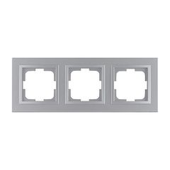 Πλαίσιο διακοπτών τριπλό ασημί MONO ELECTRIC DESPINA METALLIC για οριζόντια & κάθετη τοποθέτηση