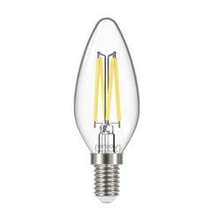 Λάμπα led Filament clear B35 κεράκι E14 4W 230V 6500k ψυχρό λευκό φως 470lm δέσμης 320° 15000h