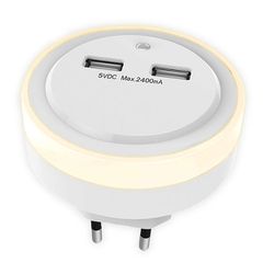 Φωτάκι νυκτός LED SONORA RING LIGHT 0.3W με 2 θύρες φόρτισης USB θερμό φως 2700k