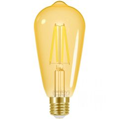 Λάμπα LED FILAMENT AMBER ST64 E27 7.5W θερμό φως 2000k 600lm δέσμης 320° ντιμαριζόμενη 20000h