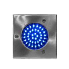 Φωτιστικό δαπέδου τετράγωνο inox μπλε φως 1.5W 230V με 33led κάθετα στεγανό ΙΡ65