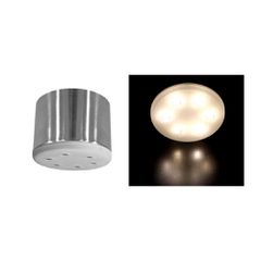 Σποτ εξωτερικό σατινέ Led ισχύος 6x3W με τροφοδοτικό δέσμη 90° θερμό φως με γυαλί οπαλίνα