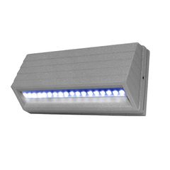 Led φωτιστικό επίτοιχο κυρτό γκρι 3.2W 230V μπλε φως 18led στεγανό IP54