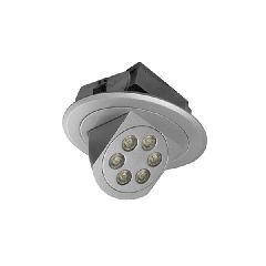 Led σποτ αλουμινίου χωνευτό κινητό ασημί 6x3W θερμό φως γωνία δέσμης 60° χωρίς τροφοδοτικό