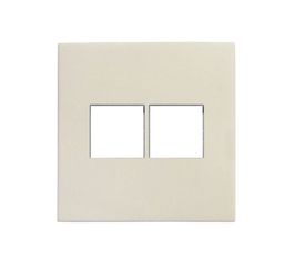 Πλακίδιο πρίζας DATA διπλή RJ45+RJ45 Cat.6 σε μπεζ χρώμα