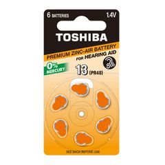 Μπαταρίες ακουστικών βαρηκοΐας Toshiba 1,4V PR48 NE DP-6 13 σε συσκευασία 6 τεμαχίων