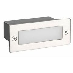 Led απλίκα νίκελ ματ ορθογώνια χωνευτή 2W 100Lm 6000k ψυχρό λευκό φως από πλαστικό στεγανή ΙΡ54