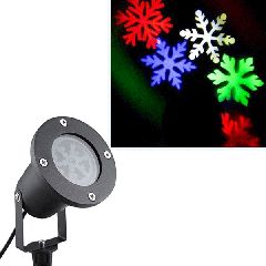 Χριστουγεννιάτικο φωτιστικό laser projector 4W IP65 εξωτερικού χώρου με σχέδιο νιφάδες & δέντρα