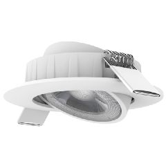 Led σποτ λευκό στρογγυλό με ρυθμιζόμενη κλίση 4W 230V 4000k ενδιάμεσο λευκό φως 36° 350lm & ενσωματωμένο Driver