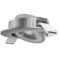Led σποτ Silver στρογγυλό με ρυθμιζόμενη κλίση 4W 230V 3000k θερμό λευκό φως 36° 350lm με Driver