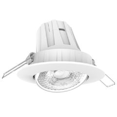 Led σποτ λευκό στρογγυλό 8W με ρυθμιζόμενη κλίση ντιμαριζόμενο 230V 4000k ενδιάμεσο λευκό φως 36° 720lm