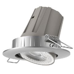 Led σποτ Silver στρογγυλό με ρυθμιζόμενη κλίση 8W 230V 4000k ενδιάμεσο λευκό φως 36° 720lm Dimmable